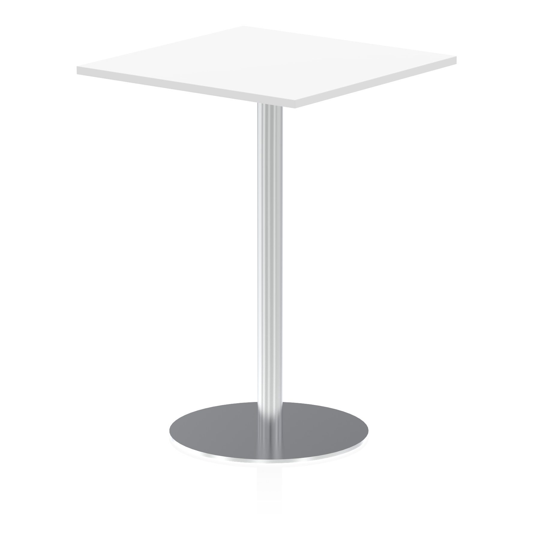 Italia Square Poseur Table Silver Leg