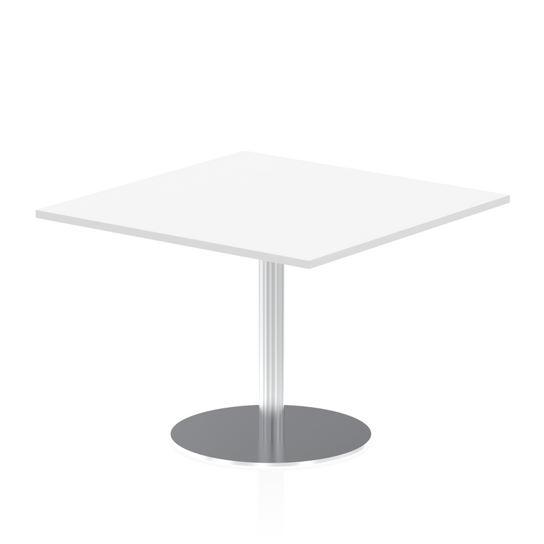 Italia Square Poseur Table Silver Leg