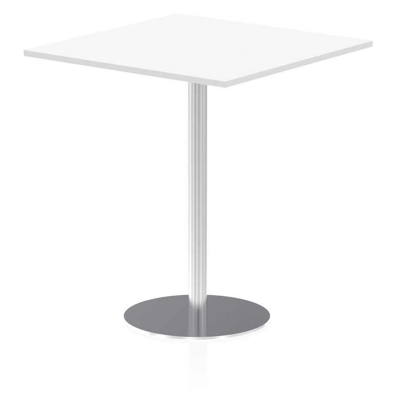 Italia Square Poseur Table Silver Leg