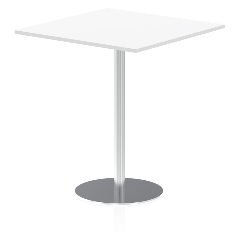 Italia Square Poseur Table Silver Leg