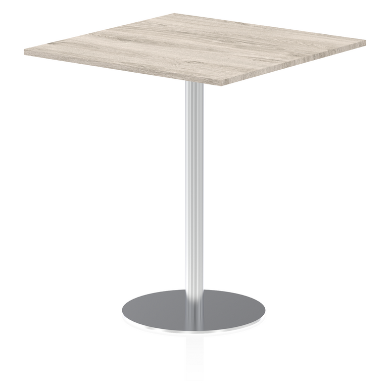 Italia Square Poseur Table Silver Leg