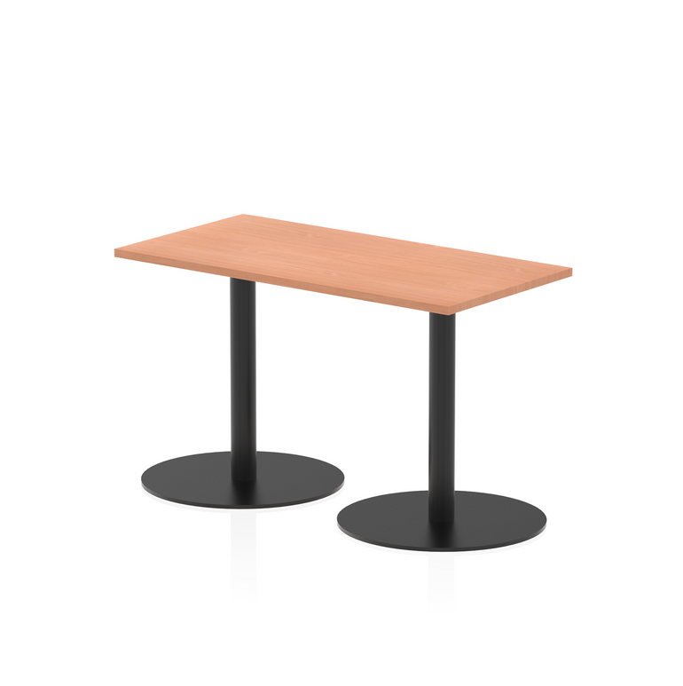 Italia Slimline Rectangular Poseur Table Black Leg