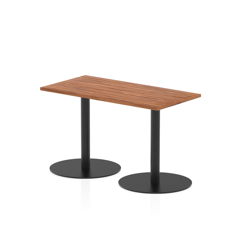 Italia Slimline Rectangular Poseur Table Black Leg