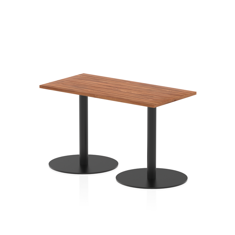 Italia Slimline Rectangular Poseur Table Black Leg