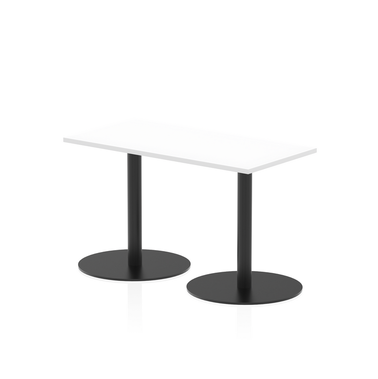 Italia Slimline Rectangular Poseur Table Black Leg