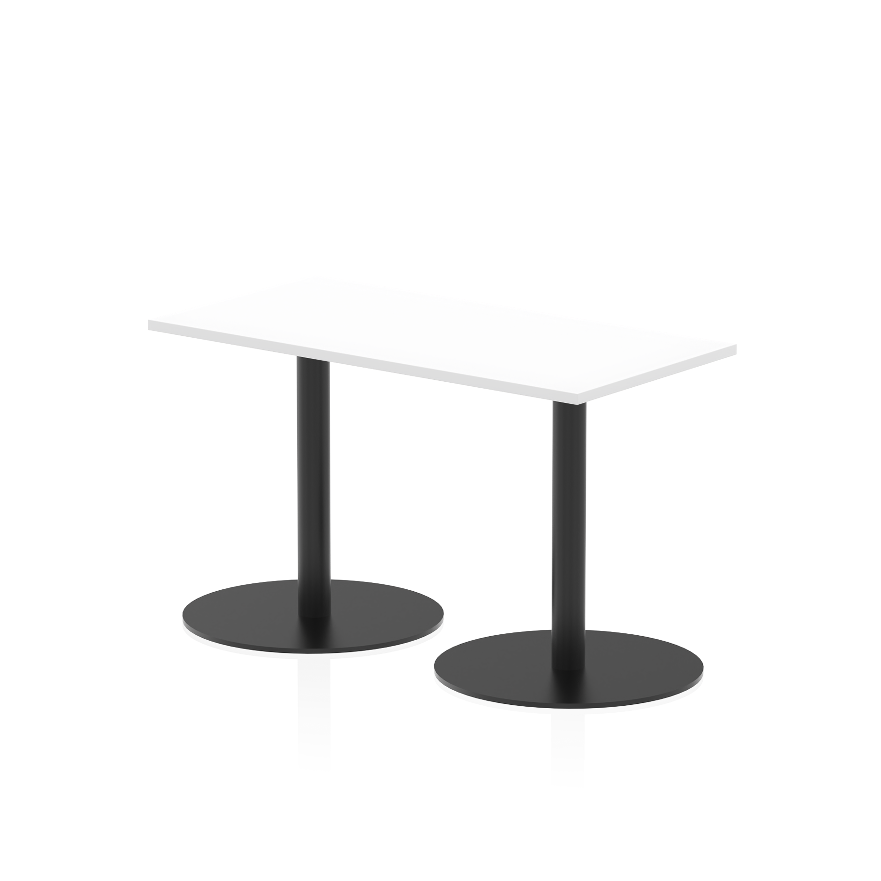 Italia Slimline Rectangular Poseur Table Black Leg