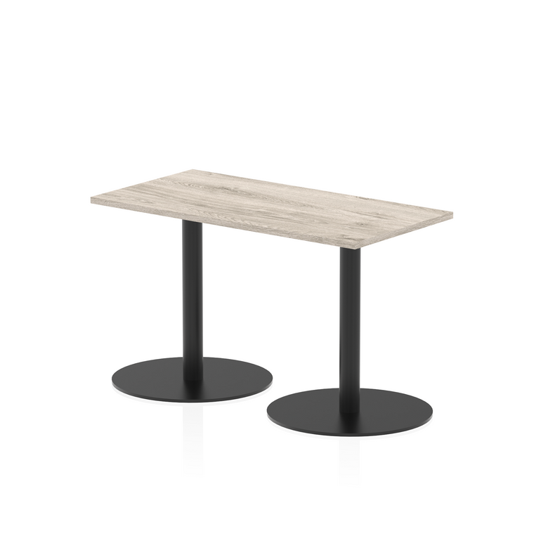 Italia Slimline Rectangular Poseur Table Black Leg