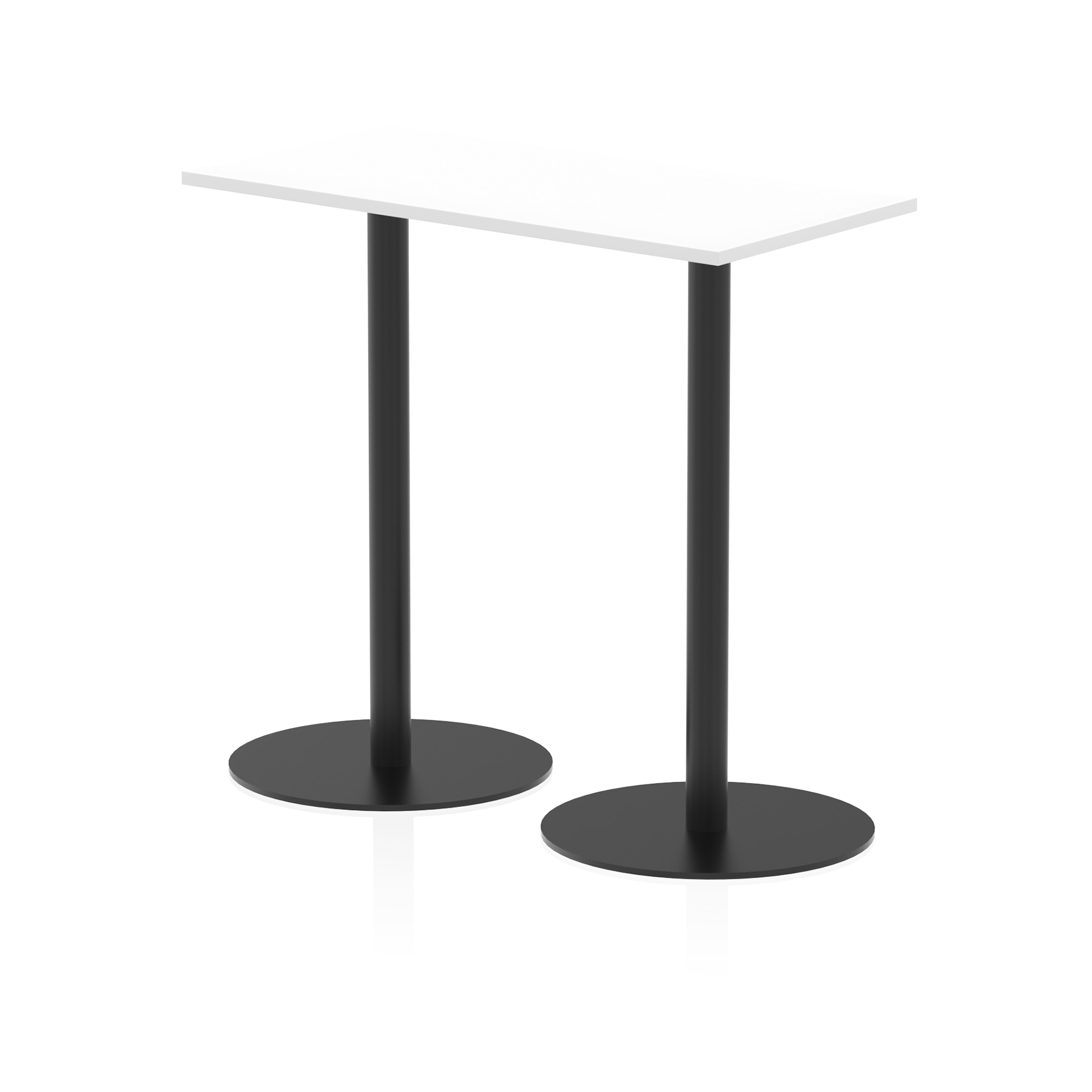 Italia Slimline Rectangular Poseur Table Black Leg