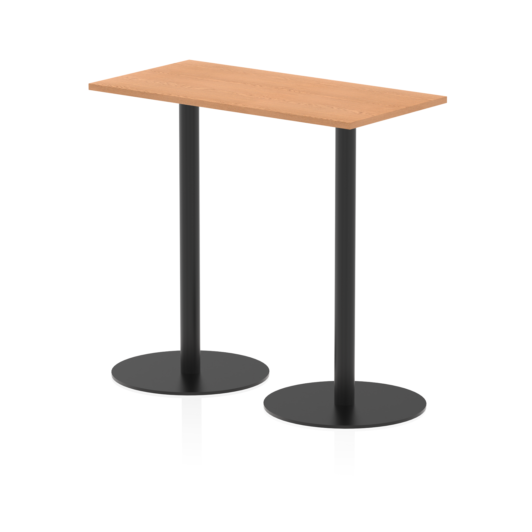 Italia Slimline Rectangular Poseur Table Black Leg