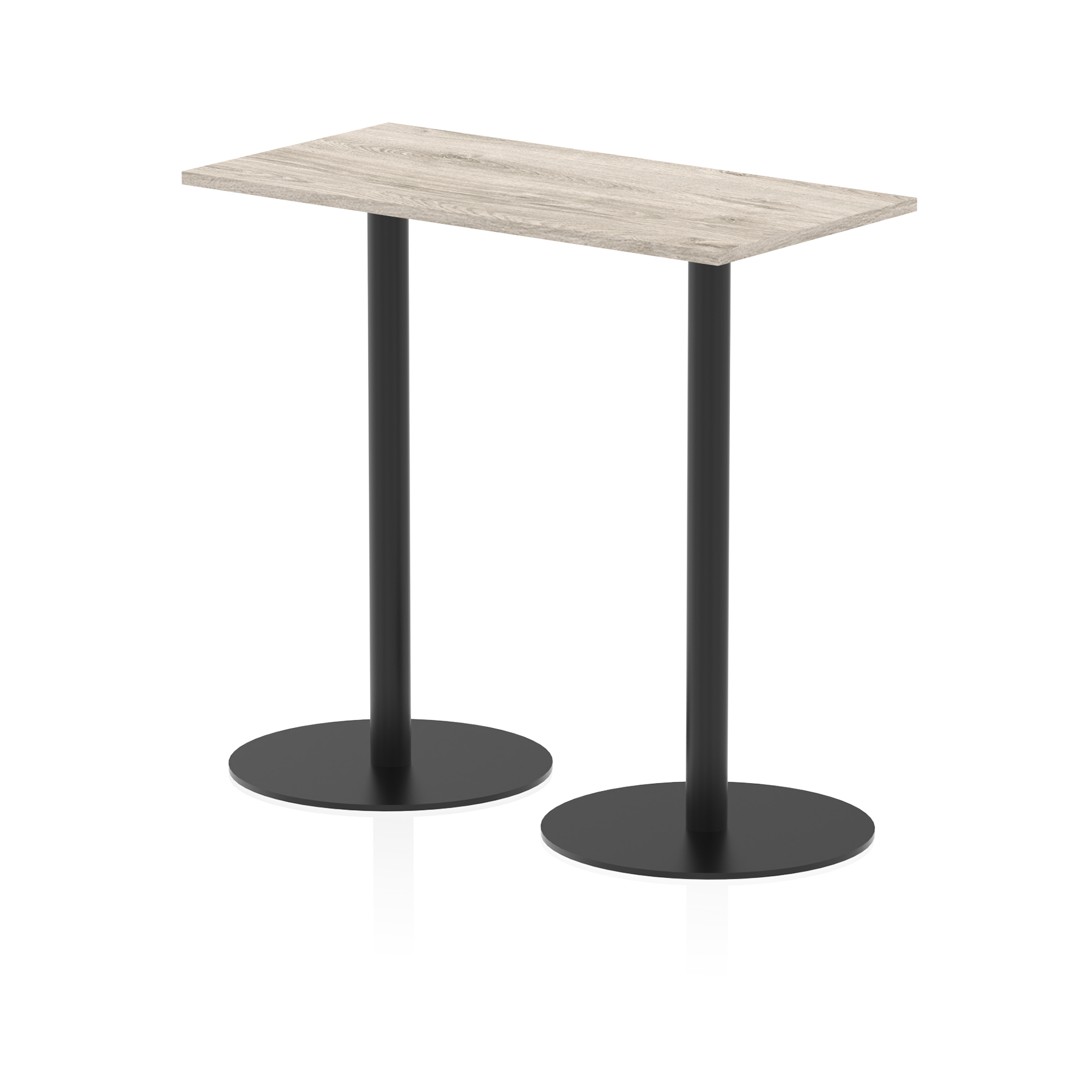 Italia Slimline Rectangular Poseur Table Black Leg