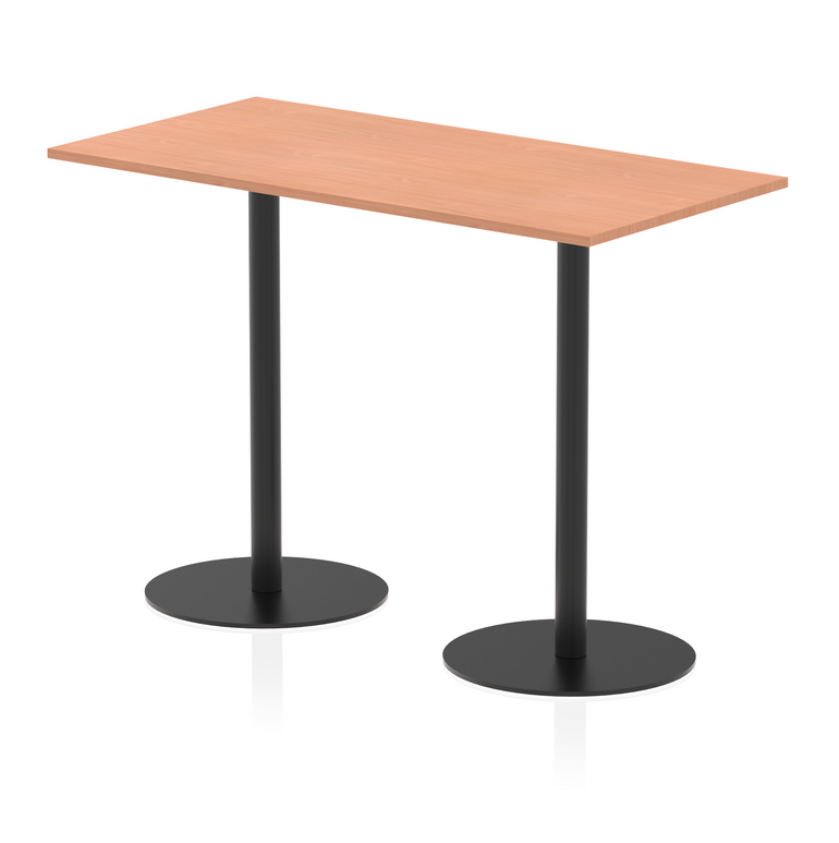 Italia Rectangular Poseur Table Black Leg
