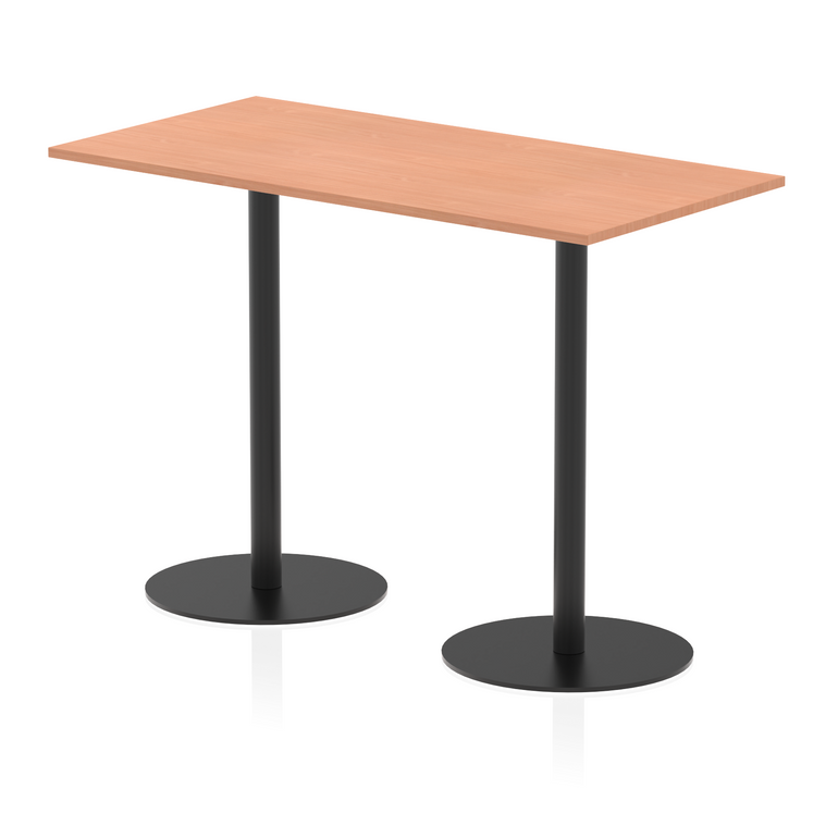 Italia Rectangular Poseur Table Black Leg