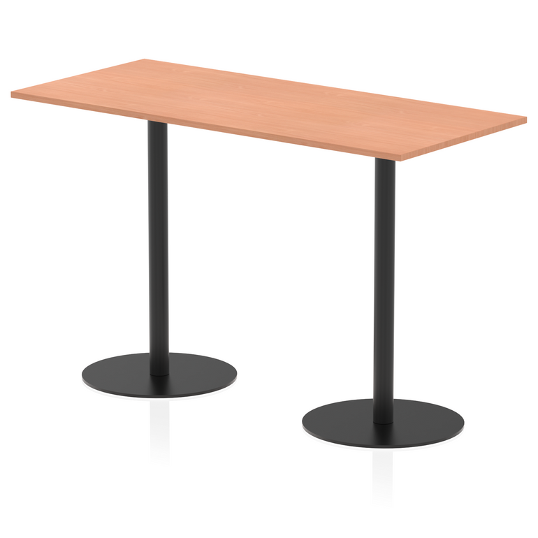 Italia Rectangular Poseur Table Black Leg