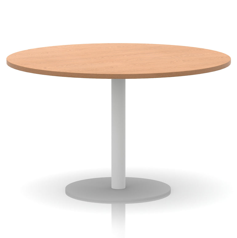 Italia Round Poseur Table White Leg