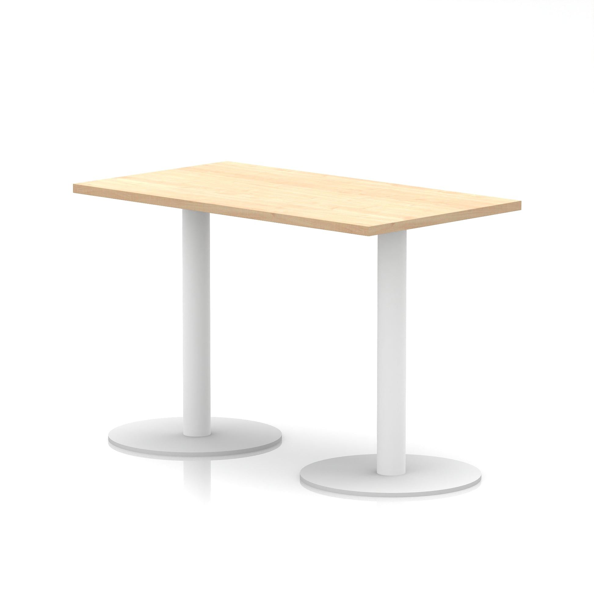 Italia Slimline Rectangular Poseur Table White Leg