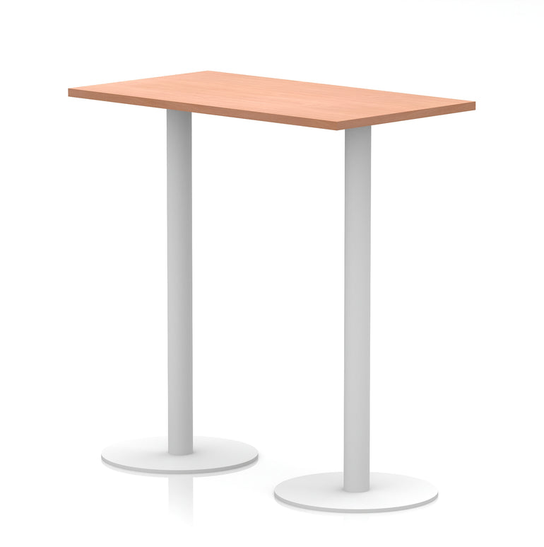 Italia Slimline Rectangular Poseur Table White Leg