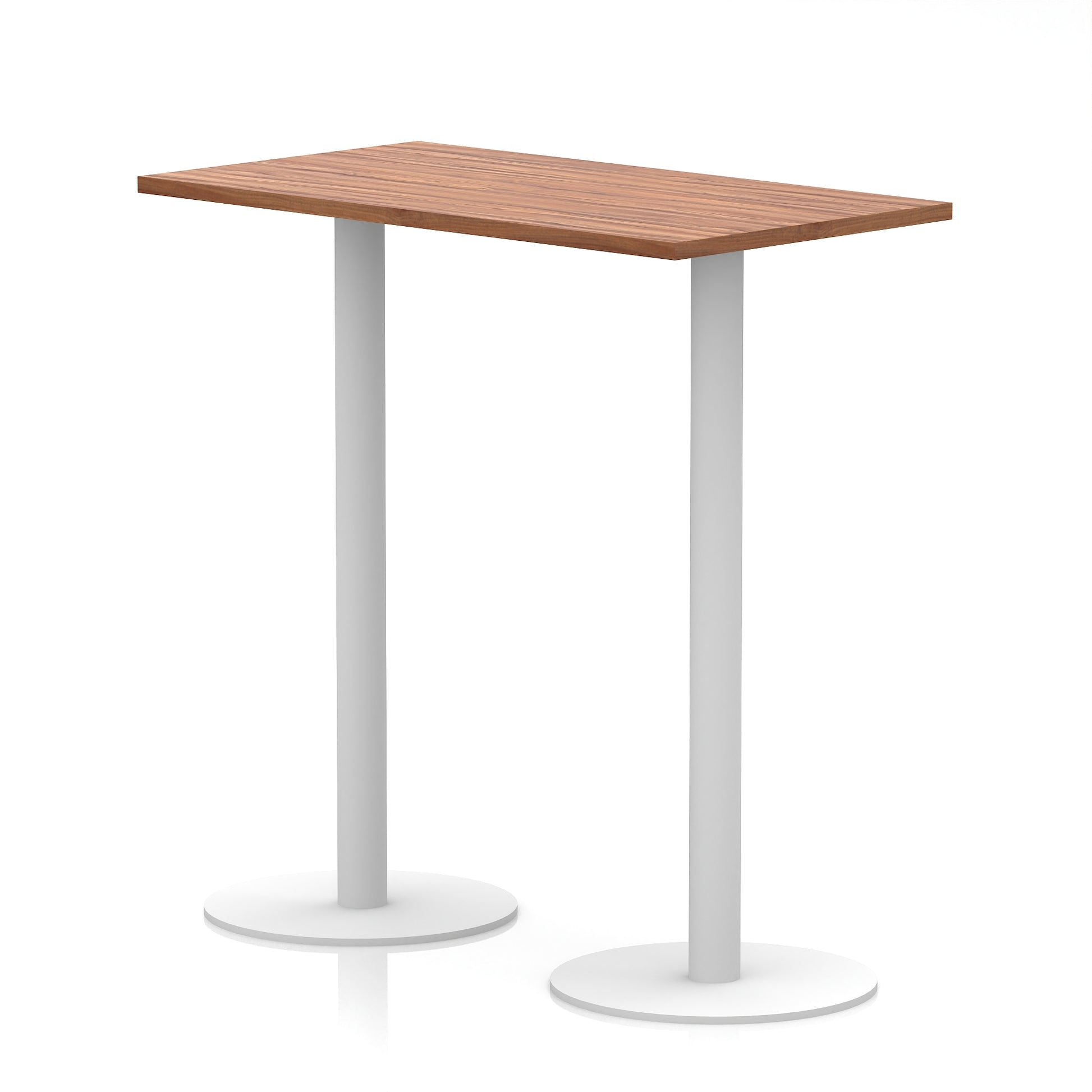 Italia Slimline Rectangular Poseur Table White Leg