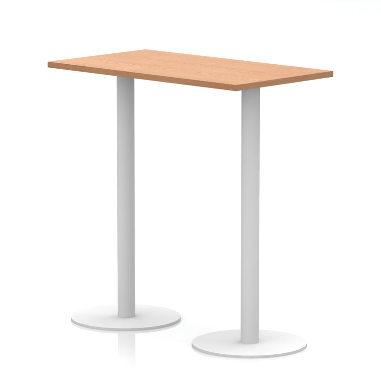 Italia Slimline Rectangular Poseur Table White Leg