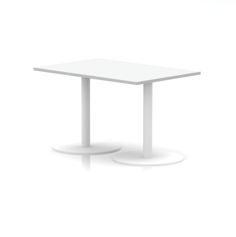 Italia Rectangular Poseur Table White Leg