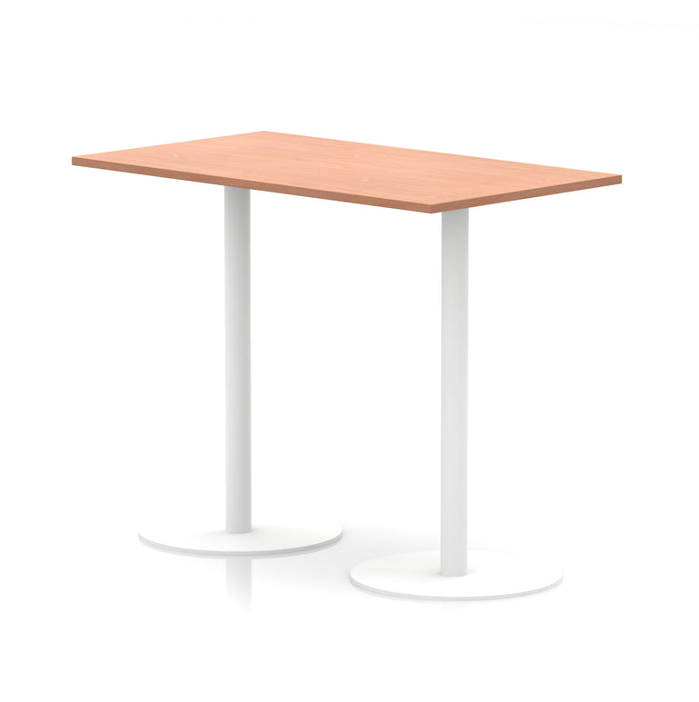 Italia Rectangular Poseur Table White Leg