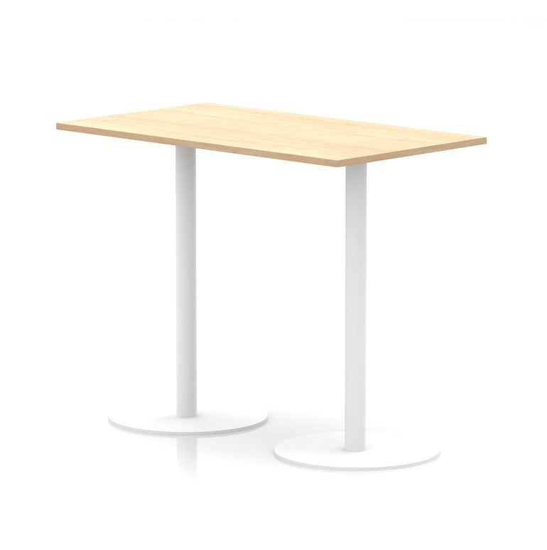 Italia Rectangular Poseur Table White Leg