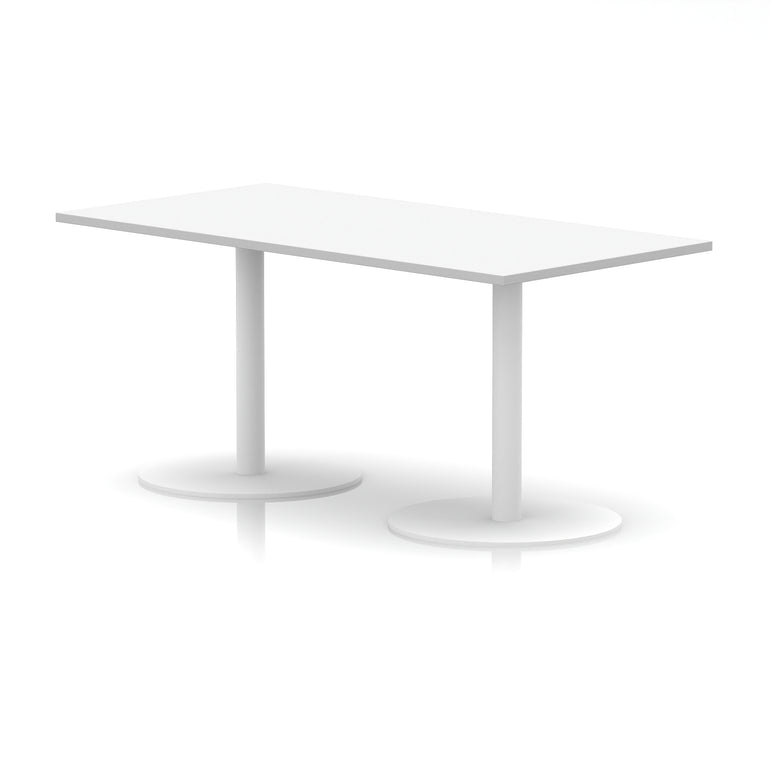 Italia Rectangular Poseur Table White Leg