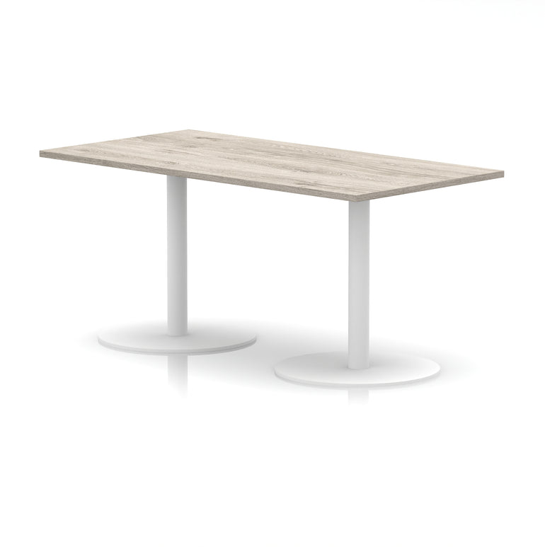 Italia Rectangular Poseur Table White Leg