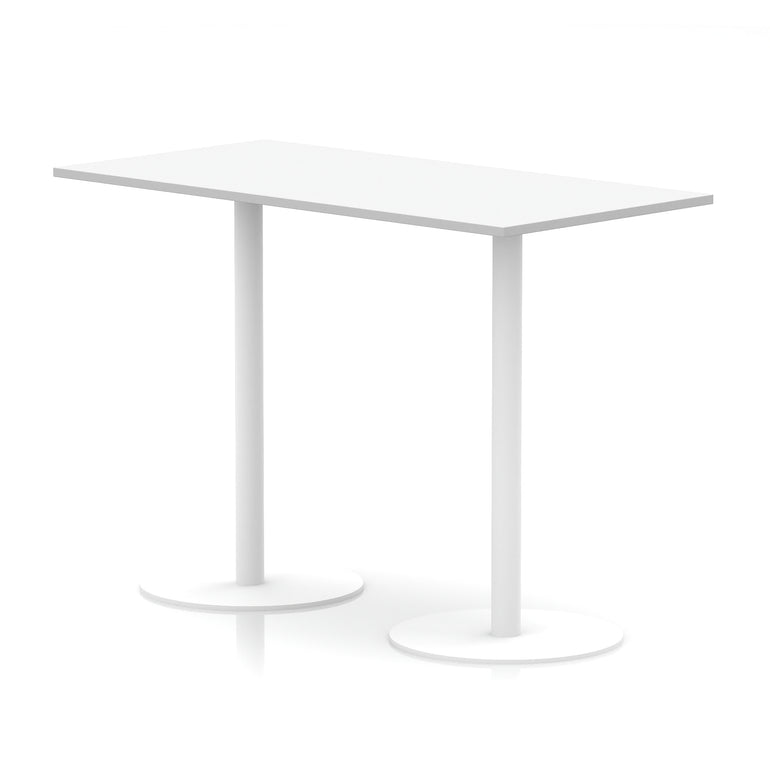Italia Rectangular Poseur Table White Leg
