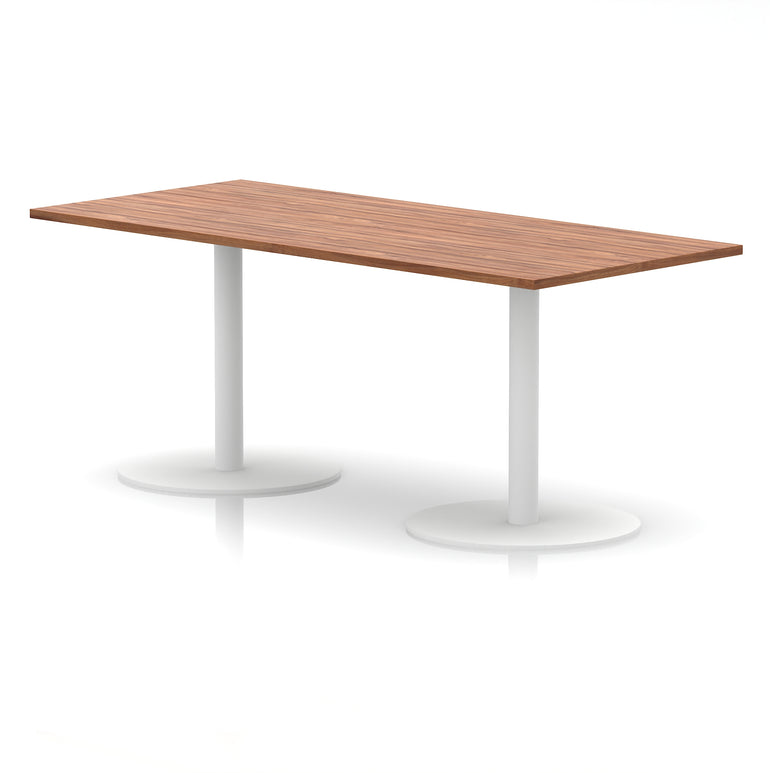 Italia Rectangular Poseur Table White Leg