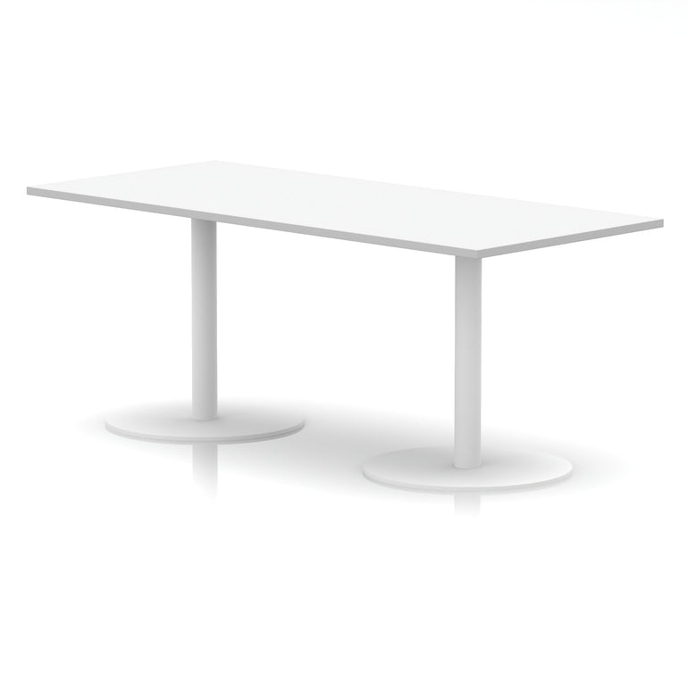 Italia Rectangular Poseur Table White Leg