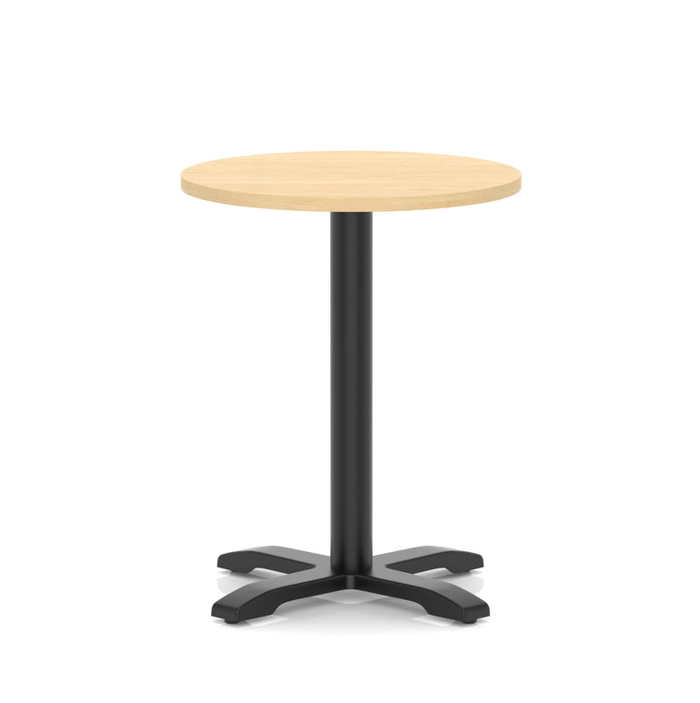 Italia Round Poseur Table With Cross Base Black Leg