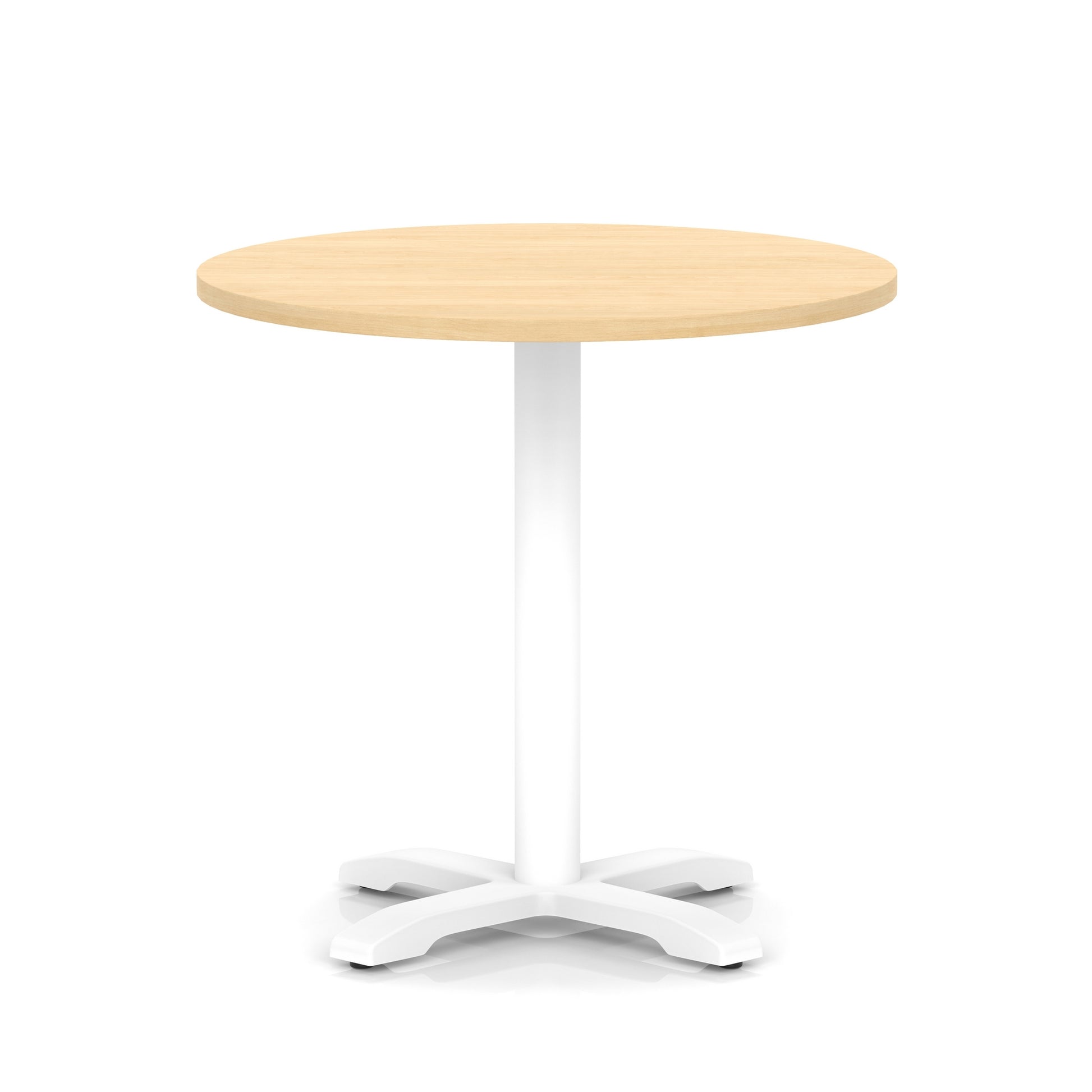 Italia Round Poseur Table With Cross Base White Leg