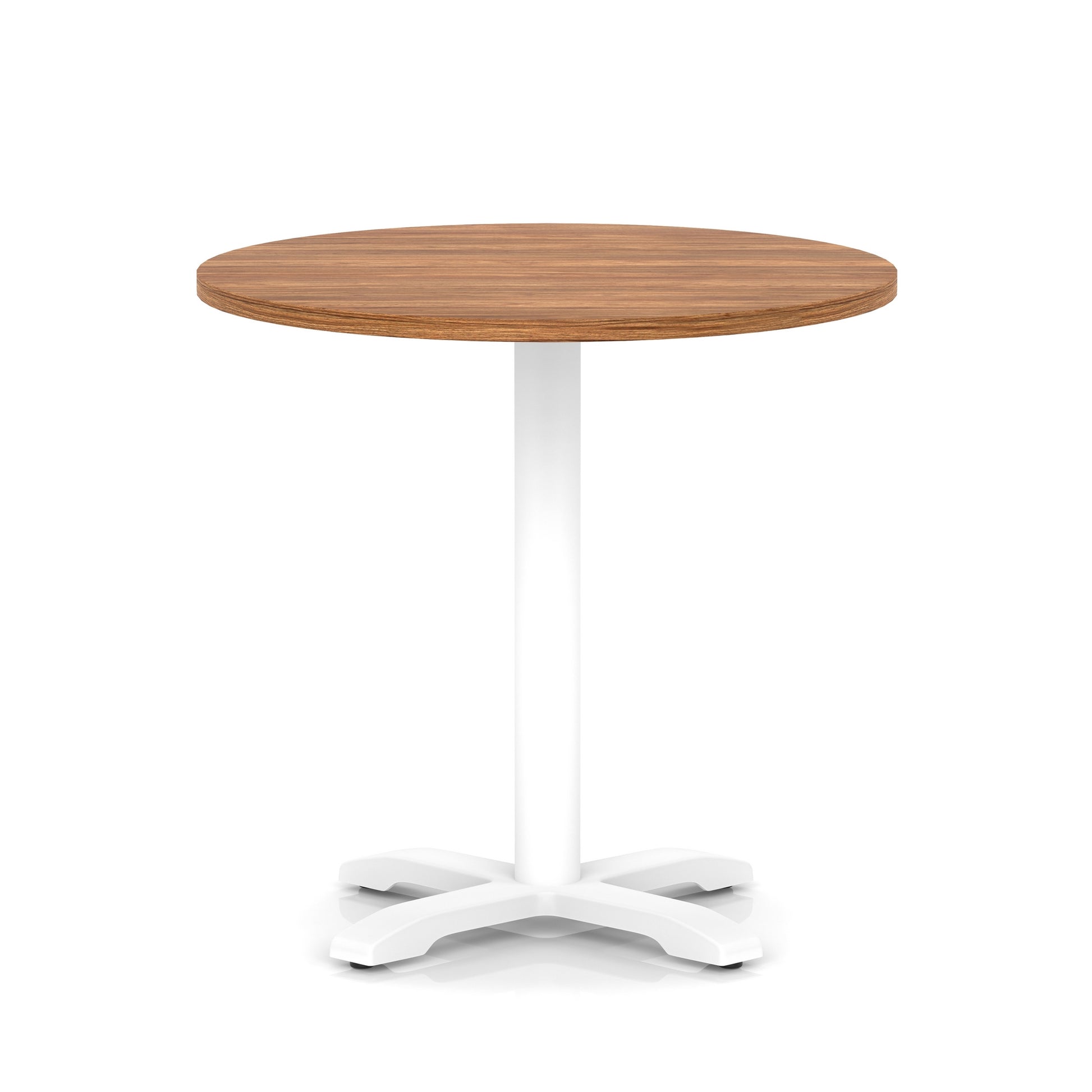 Italia Round Poseur Table With Cross Base White Leg