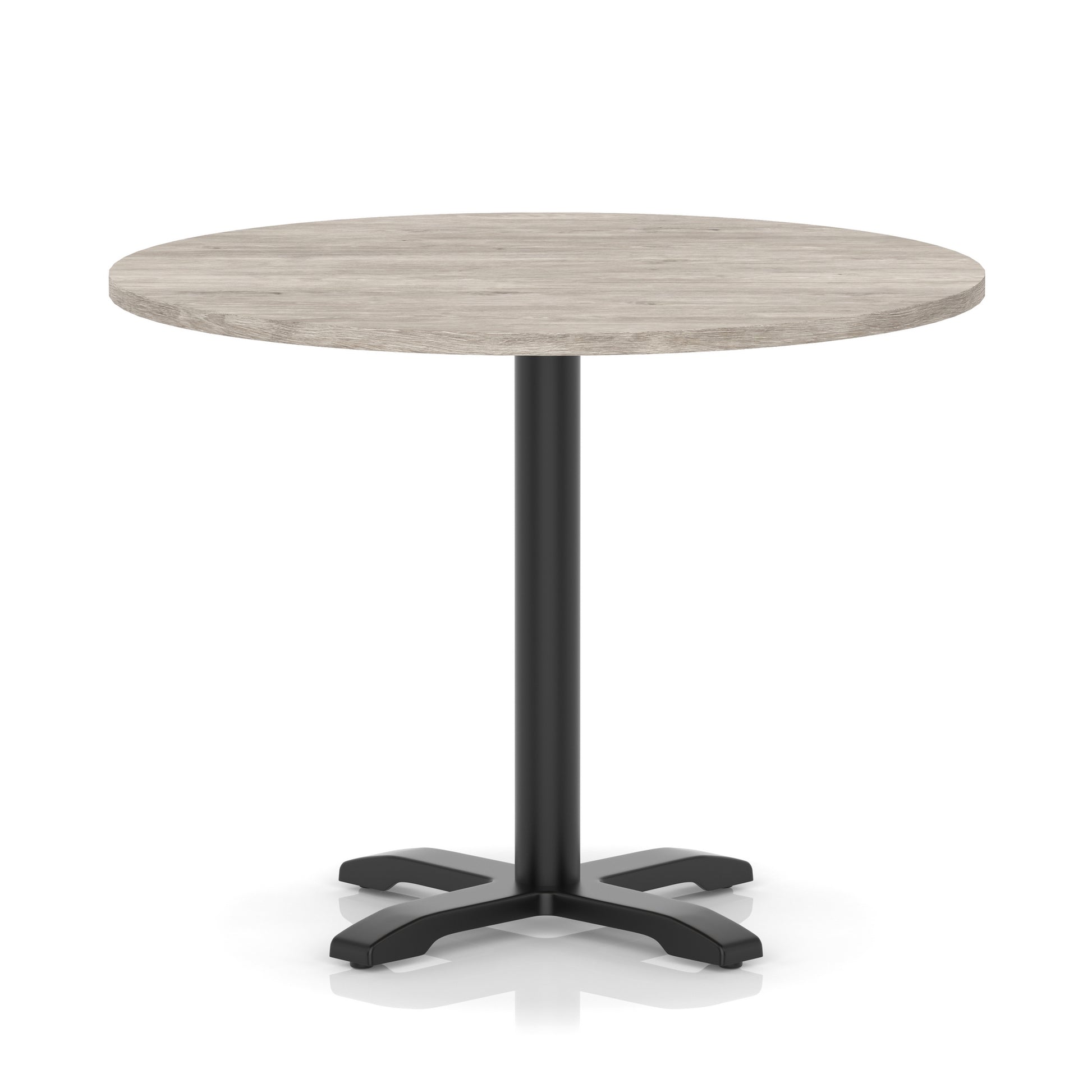 Italia Round Poseur Table With Cross Base Black Leg