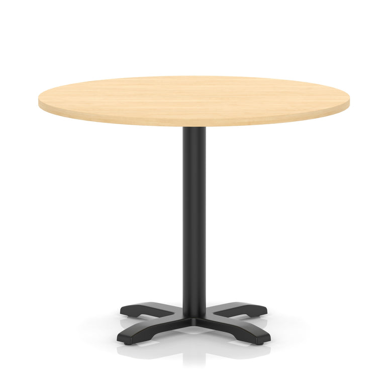 Italia Round Poseur Table With Cross Base Black Leg