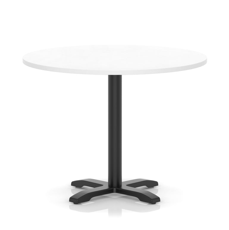 Italia Round Poseur Table With Cross Base Black Leg