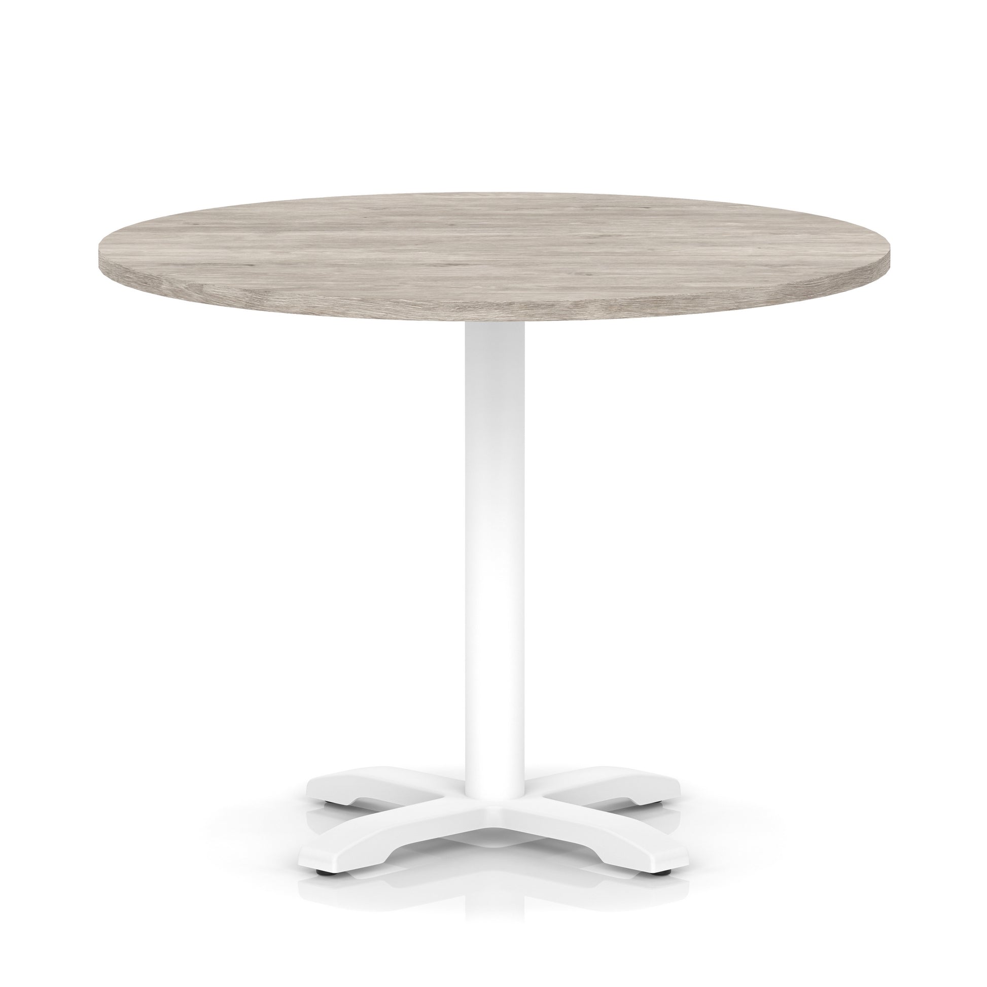 Italia Round Poseur Table With Cross Base White Leg