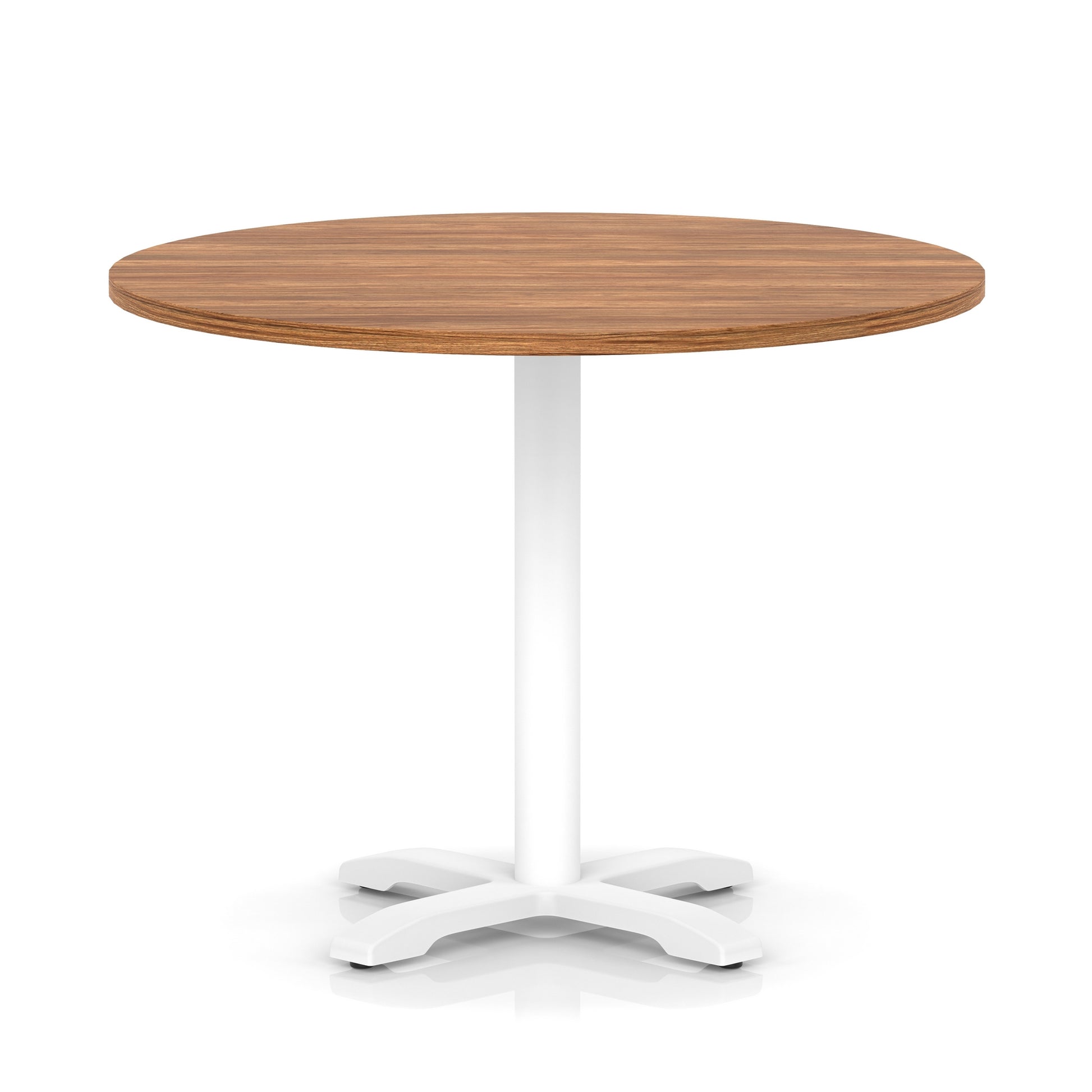 Italia Round Poseur Table With Cross Base White Leg