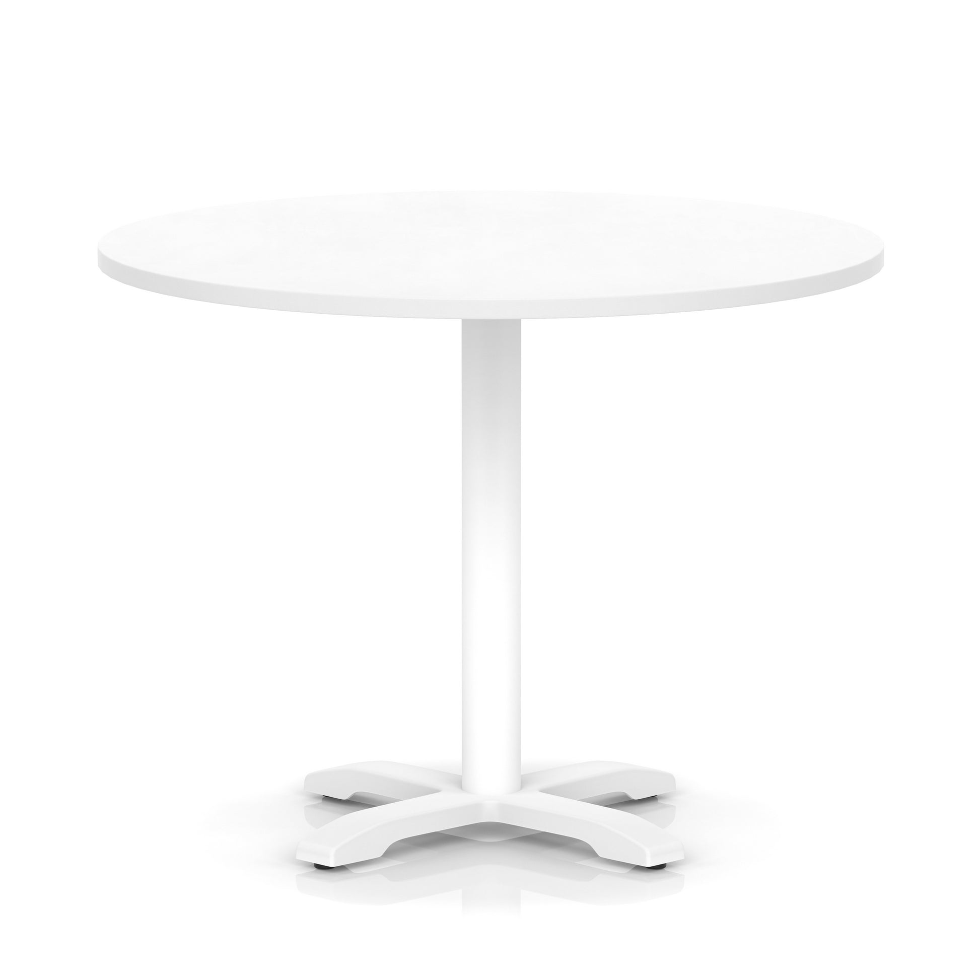 Italia Round Poseur Table With Cross Base White Leg