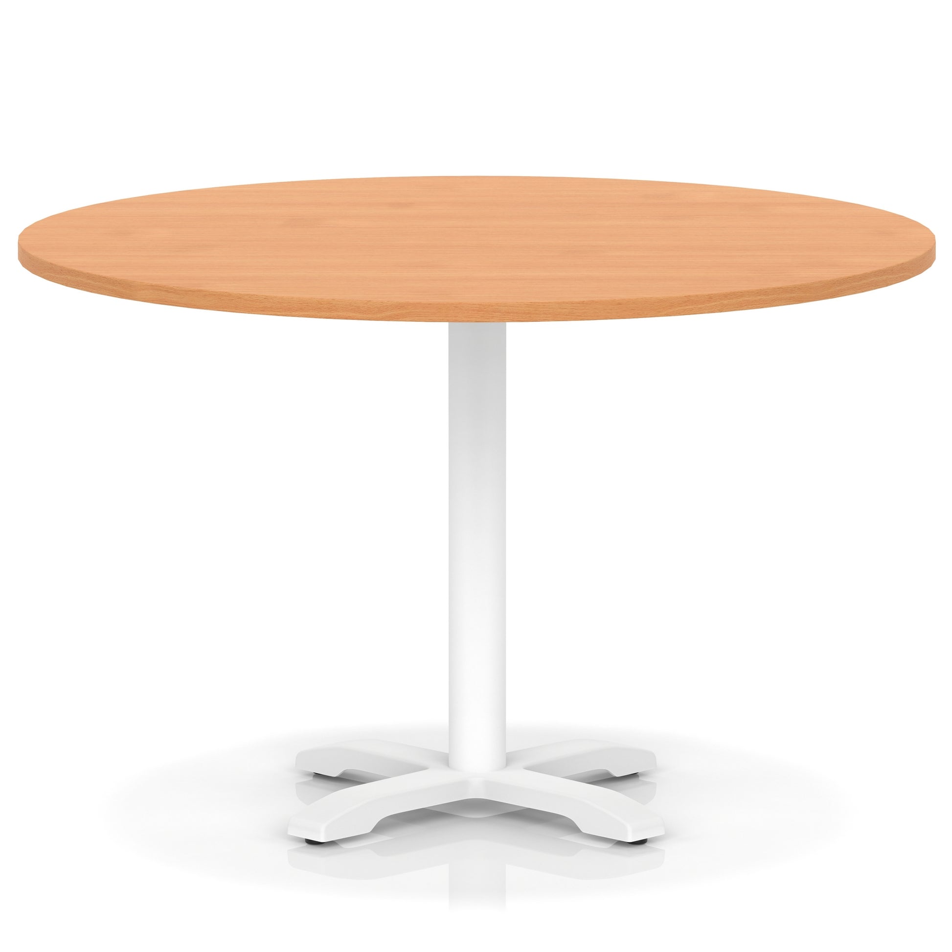 Italia Round Poseur Table With Cross Base White Leg