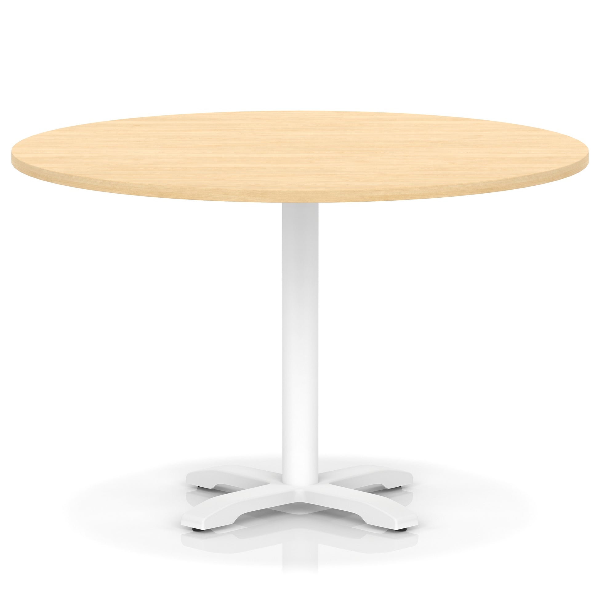 Italia Round Poseur Table With Cross Base White Leg