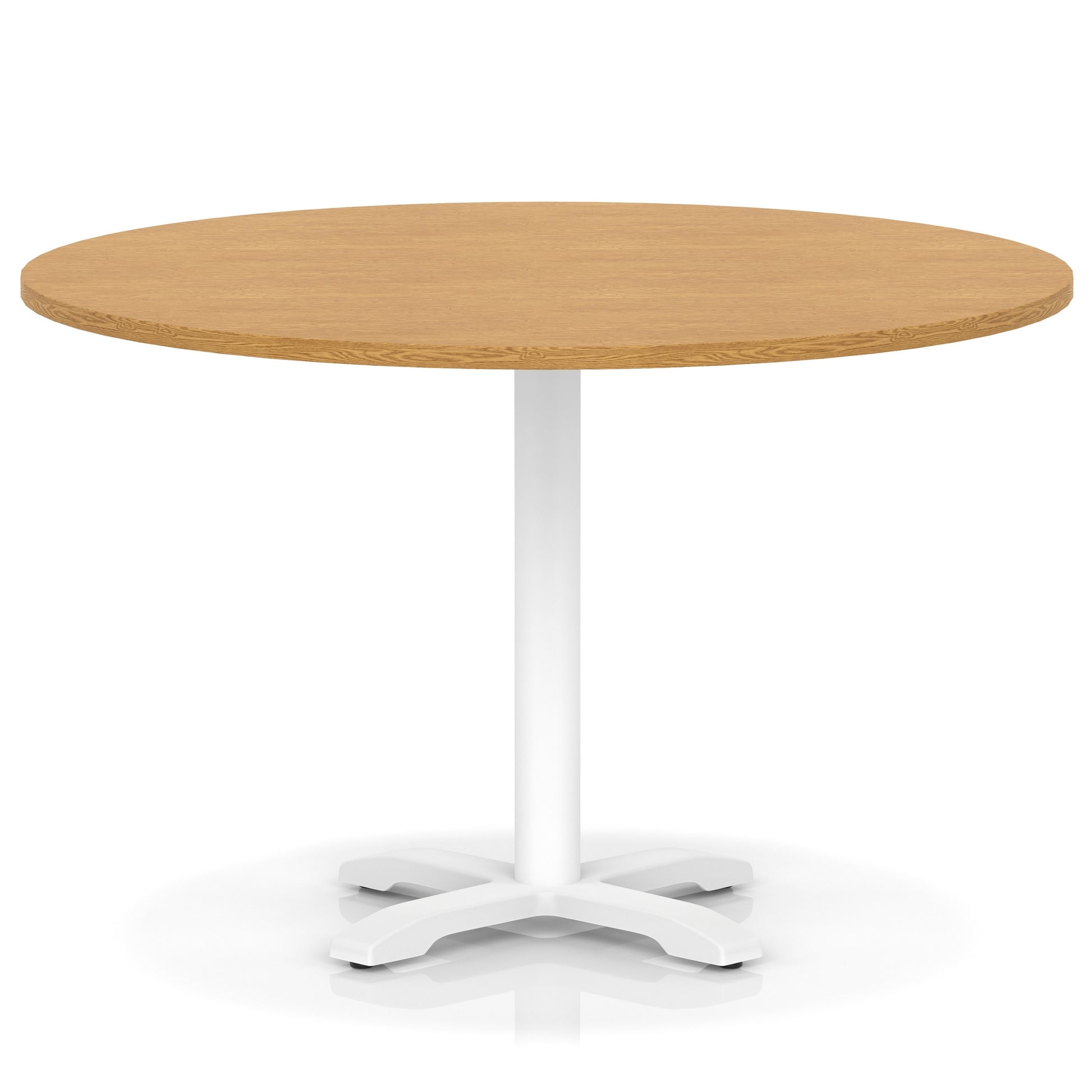 Italia Round Poseur Table With Cross Base White Leg