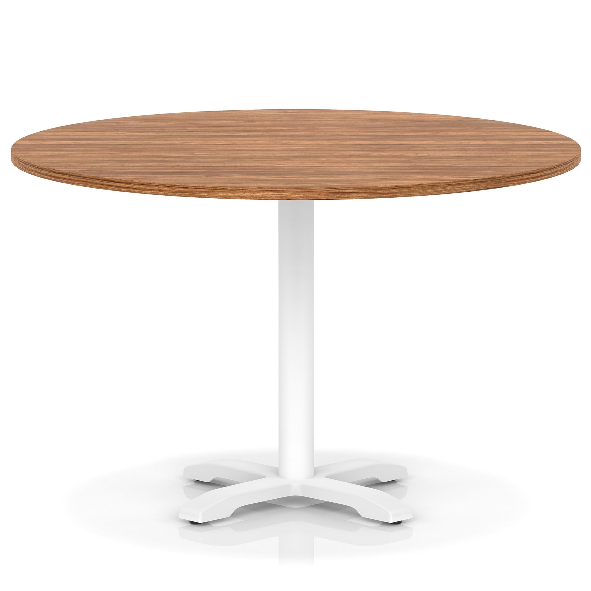 Italia Round Poseur Table With Cross Base White Leg