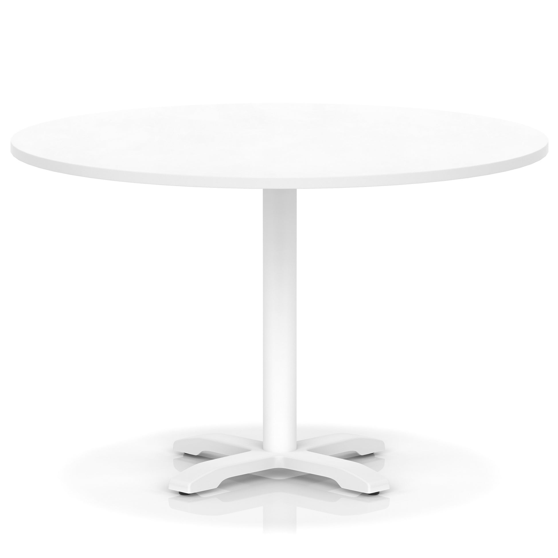 Italia Round Poseur Table With Cross Base White Leg