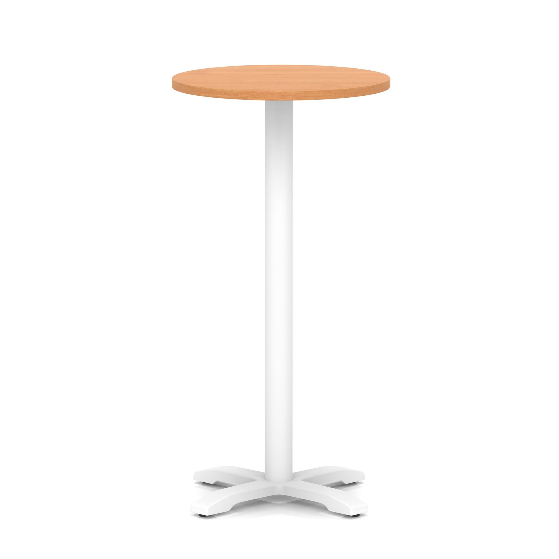 Italia Round Poseur Table With Cross Base White Leg