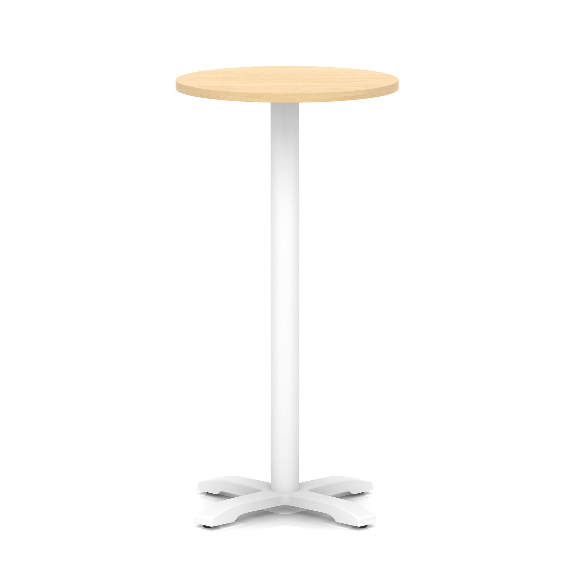 Italia Round Poseur Table With Cross Base White Leg