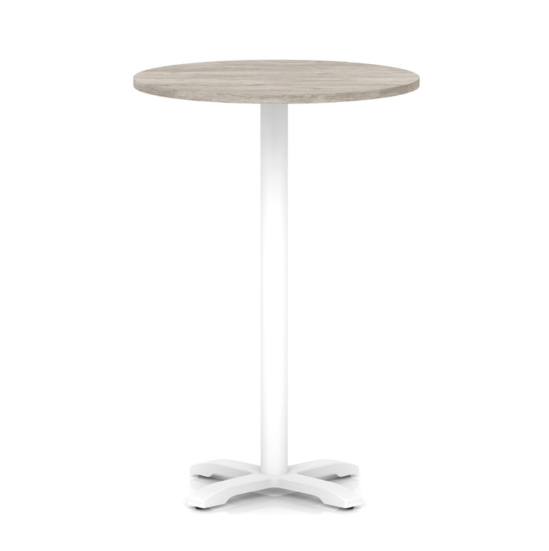 Italia Round Poseur Table With Cross Base White Leg