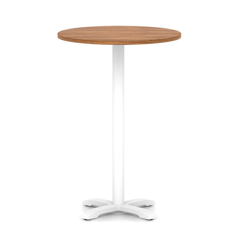 Italia Round Poseur Table With Cross Base White Leg