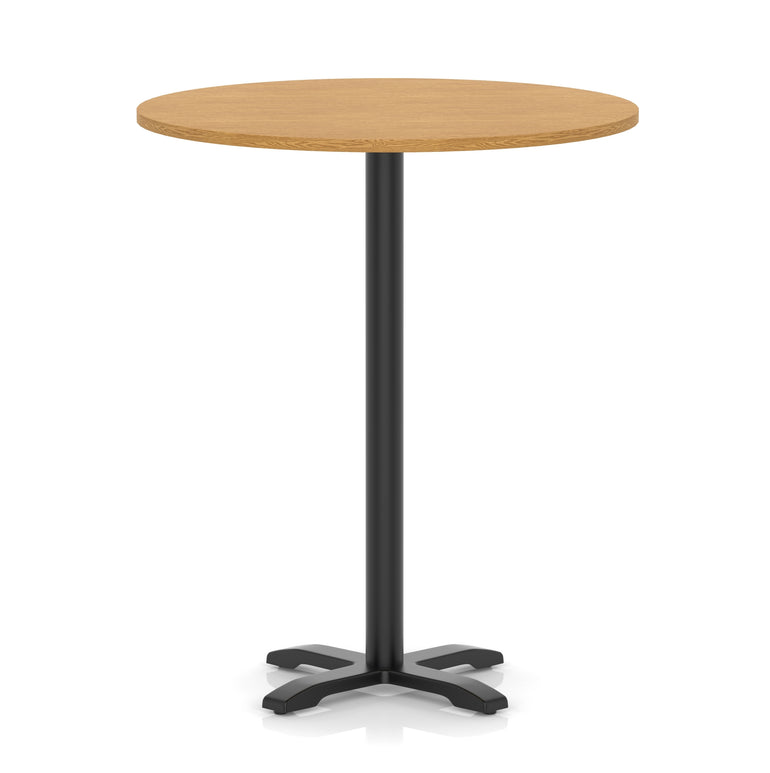 Italia Round Poseur Table With Cross Base Black Leg