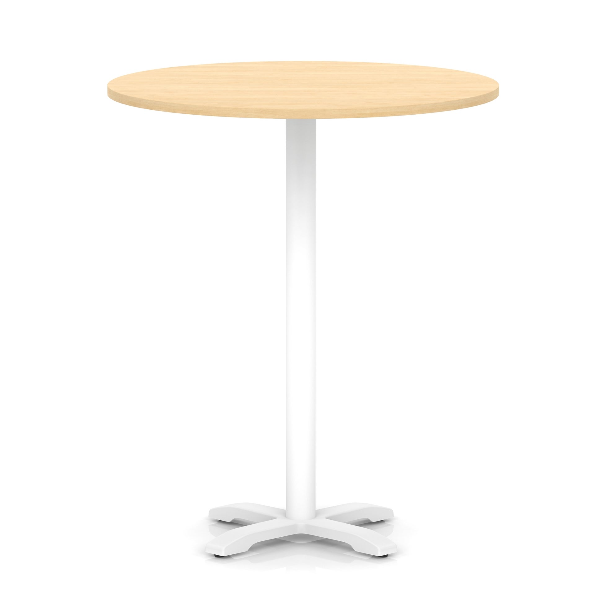 Italia Round Poseur Table With Cross Base White Leg